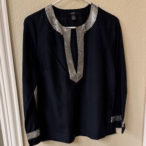 Navy Tunic with Silver Embellishments